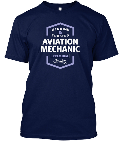 Aviation Mechanic Logo T Shirt   Mens T  Navy Kaos Front