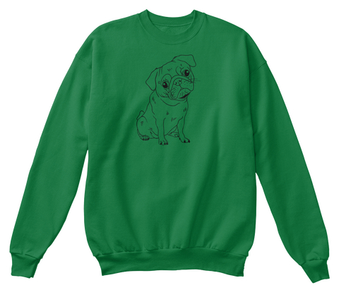 Pug Lovers Kelly Green  T-Shirt Front