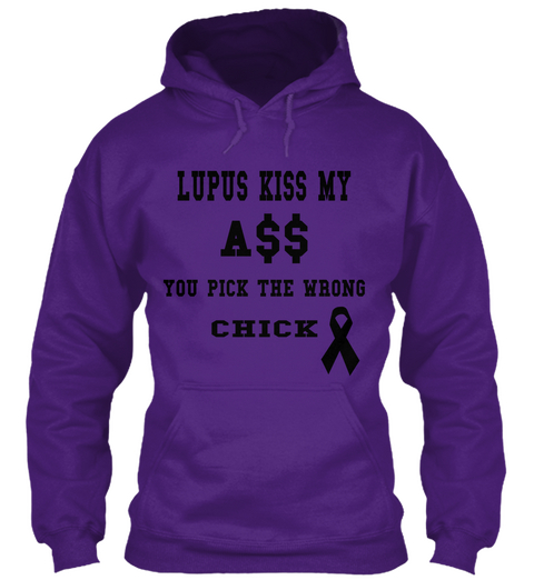Lupus Kiss My A$$ You Pick The Wrong Chick Purple Camiseta Front