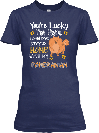 Love With My Pomeranian Navy Camiseta Front