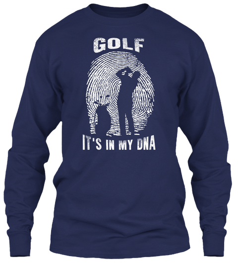 Golf It's In My Dna Navy T-Shirt Front