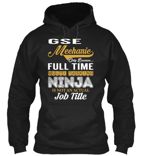 Gse Mechanic   Ninja Black T-Shirt Front