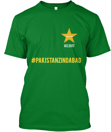 Icc 2017 #Pakistanzindabad Bright Green áo T-Shirt Front