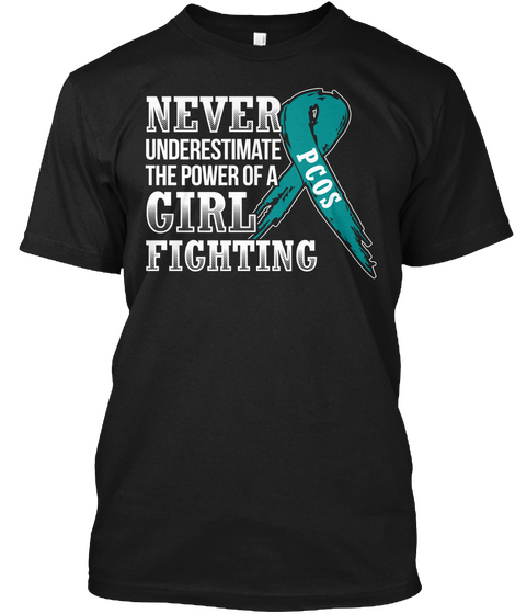 Never Underestimate The Power Of A Girl Fighting Black T-Shirt Front