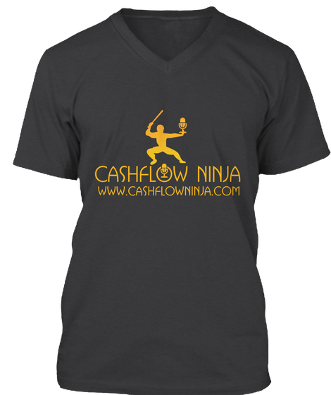 Cashflow Ninja Www.Cashflowninja.Co. Dark Grey Heather T-Shirt Front