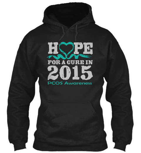 Hope For A Cure In 2015 Pcos Awareness Black T-Shirt Front