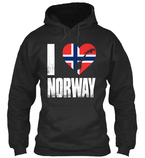 I Norway Jet Black áo T-Shirt Front