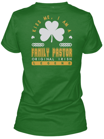 Family Pastor Original Irish Job Tees Irish Green áo T-Shirt Back