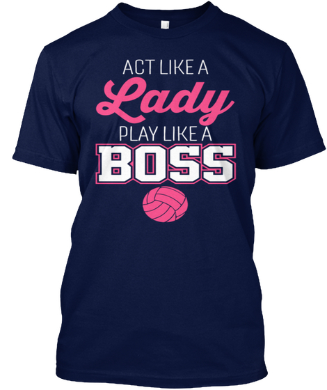 Netball Like A Boss Women's Love T Shirt Navy T-Shirt Front