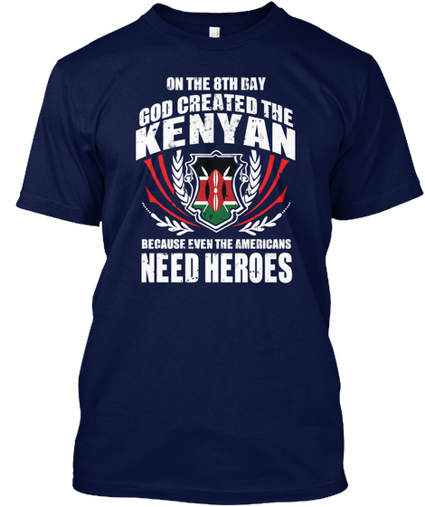 Limited   Kenyan Heroes Navy T-Shirt Front