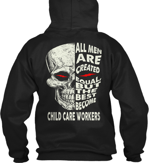 Child Care Workers Black T-Shirt Back