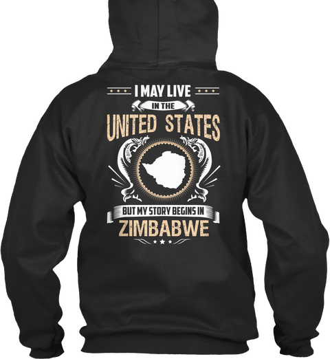 Zimbabwe Begins In Us Jet Black T-Shirt Back