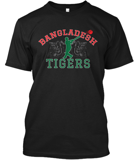 Bangladesh Tigers Cricket Tshirt Black áo T-Shirt Front