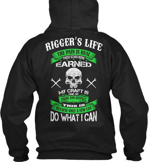 Rigger Respect Black Camiseta Back