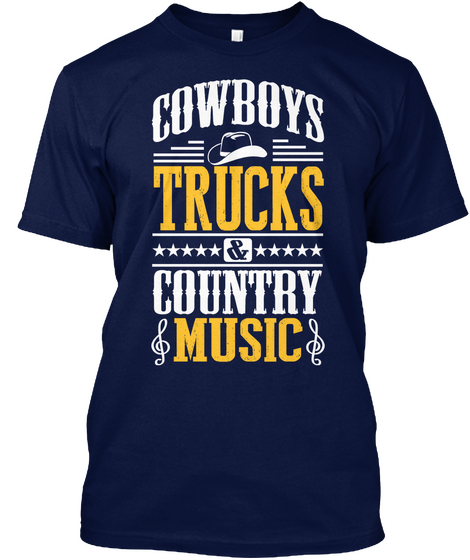 Country Music Navy T-Shirt Front