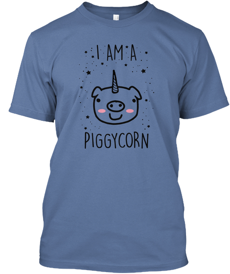 I'm A Piggycorn Denim Blue T-Shirt Front