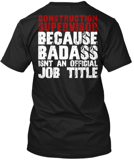 Construction Supervisor Black Camiseta Back
