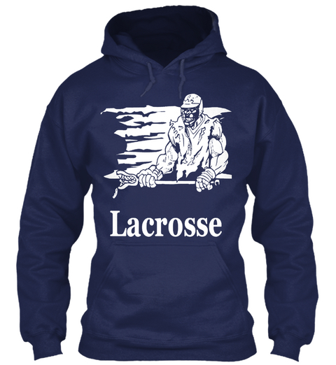 Lacrosse White Cheeleader Dad T Shirt Navy T-Shirt Front