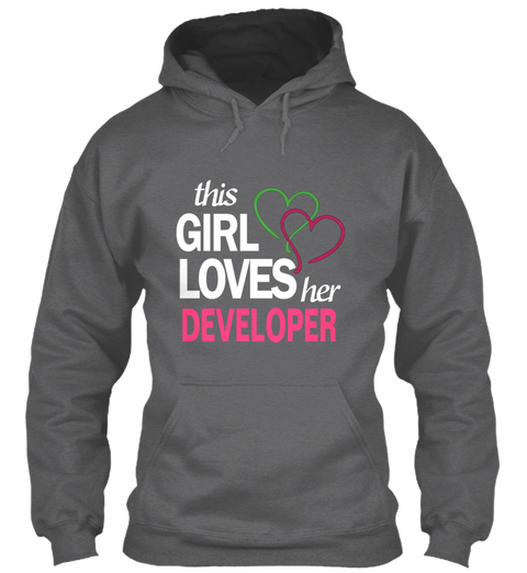 This Girl Loves Her Developer Dark Heather Camiseta Front