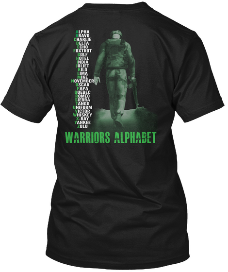 Warriors Alphabet Black Maglietta Back