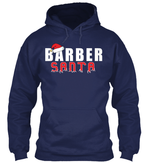 Barber Santa Navy áo T-Shirt Front