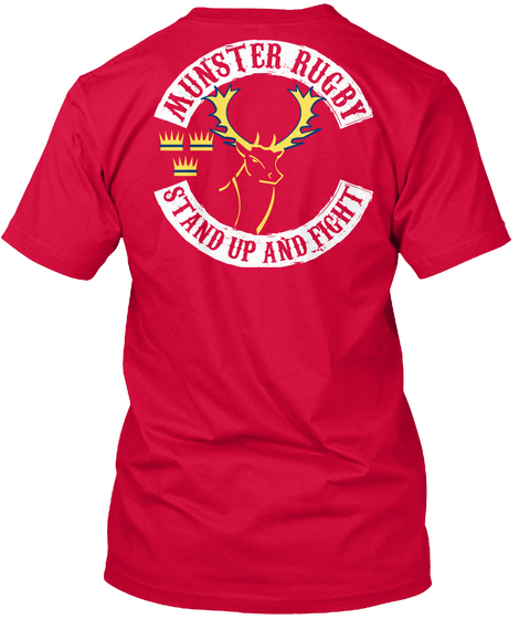Munster Rugby Stand Up And Fight Red T-Shirt Back