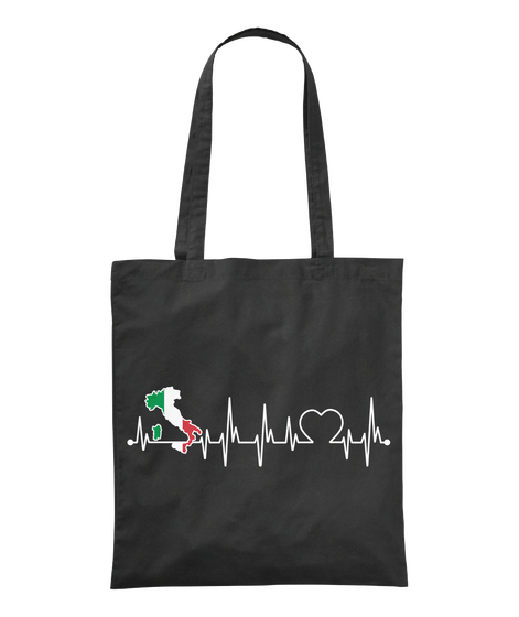 Italy Always In My Heartbeat Black áo T-Shirt Front