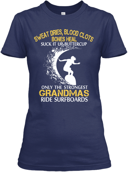 Strong Surf Grandma Shirt Navy T-Shirt Front