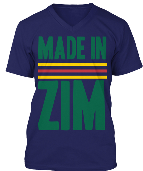 Made In Zim Navy T-Shirt Front