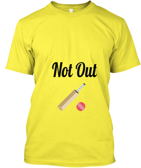 Not Out Yellow T-Shirt Front