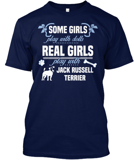 Jack Russell Terrier Shirt Navy Camiseta Front