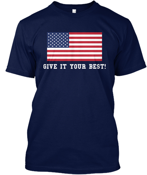Give It Your Best! Navy áo T-Shirt Front