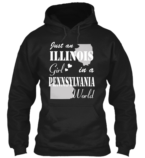 Illinois Girl In A Pennsylvania Black Camiseta Front