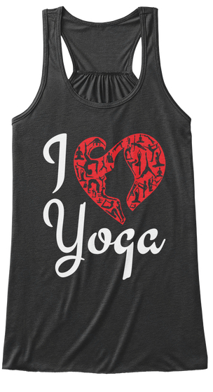 I Love Yoga Dark Grey Heather T-Shirt Front