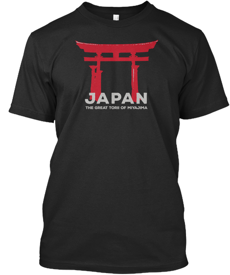 Japan The Great Tori Of Miyajima Black T-Shirt Front