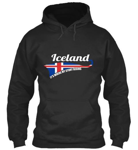 Iceland It Where My Story Begins Jet Black Camiseta Front