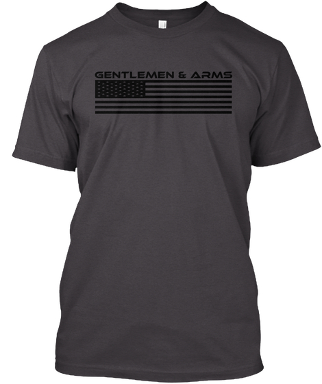 Gentlemen And Arms Heathered Charcoal  T-Shirt Front