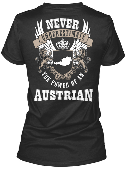 Never Underestimate The Power Of An Austrian Black Camiseta Back