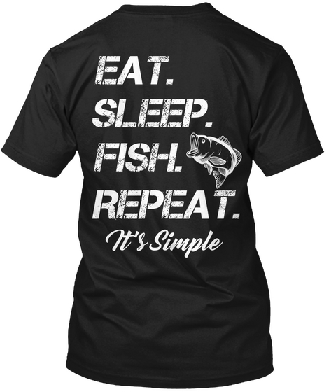 Fishing Life Black áo T-Shirt Back