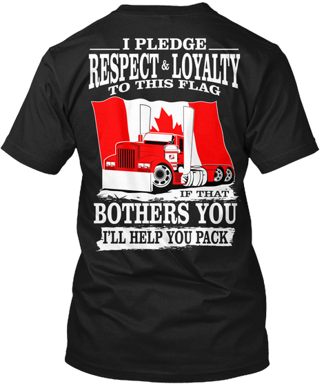 Canadian Pledge Left Chest/Back Print Black Camiseta Back