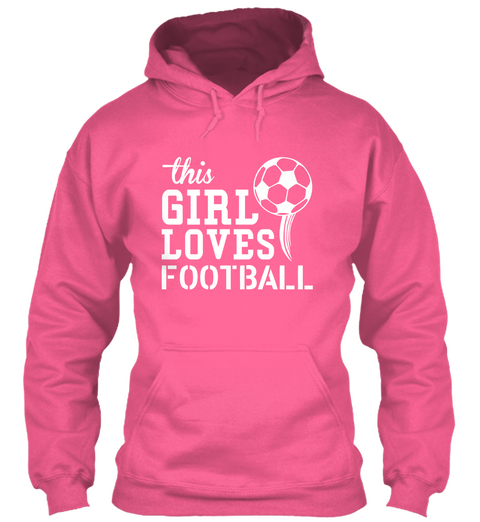 This Girl Loves Football Candyfloss Pink Kaos Front