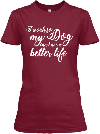 Funny Dog Quote Dog Parent Calligraphy  Cardinal Red T-Shirt Front