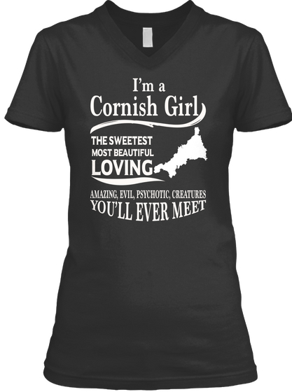 I Am A Cornish Girl 077 Black áo T-Shirt Front