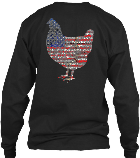 Patriotic Chicken Lover Gifts Black T-Shirt Back