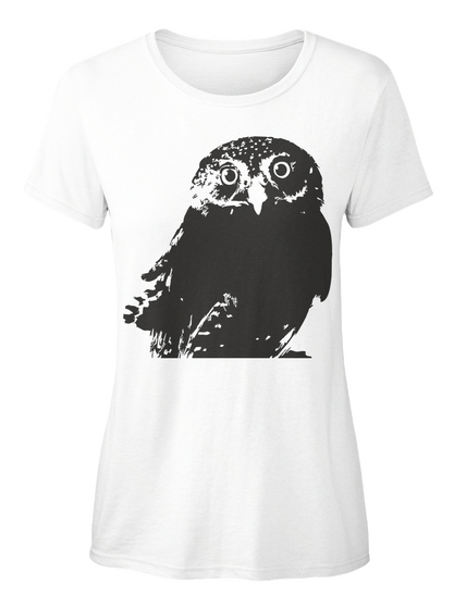 Owl White T-Shirt Front