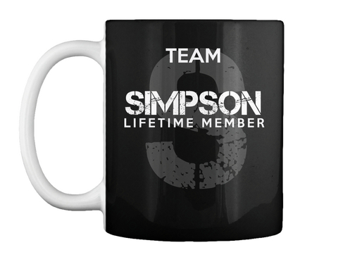 Mug   Team Simpson Lifetime Member Black T-Shirt Front