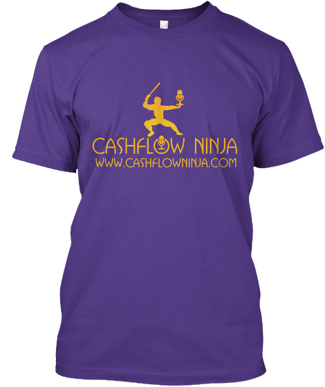 Cashflow Ninja Www.Cashflowninja.Com Purple T-Shirt Front