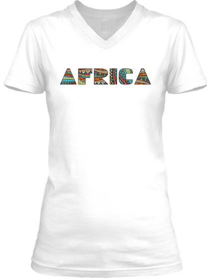 Africa White áo T-Shirt Front