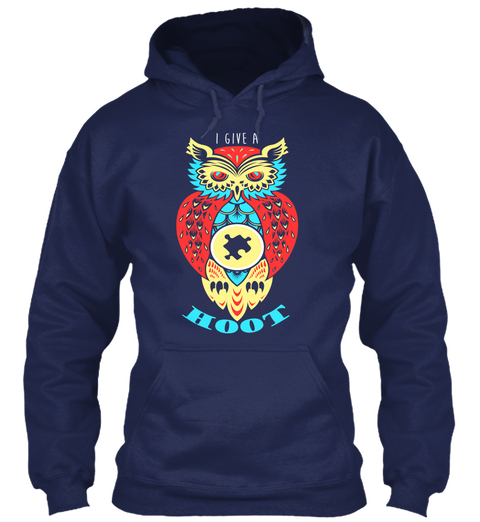 I Give A Hoot Navy T-Shirt Front