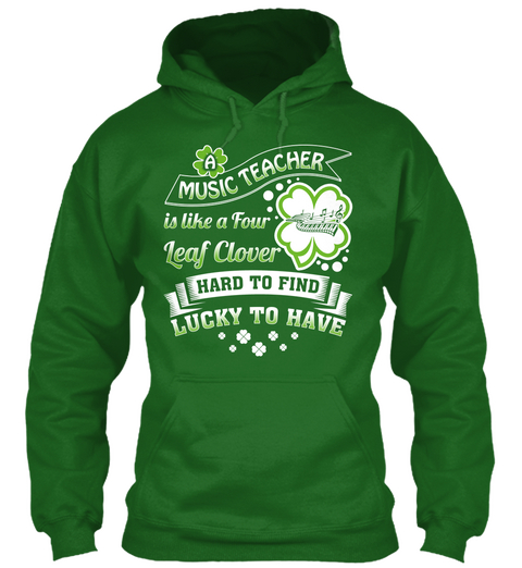 Music Teacher Is Like A Four Leaf Clover Hard To Find Lucky To Have Irish Green Camiseta Front